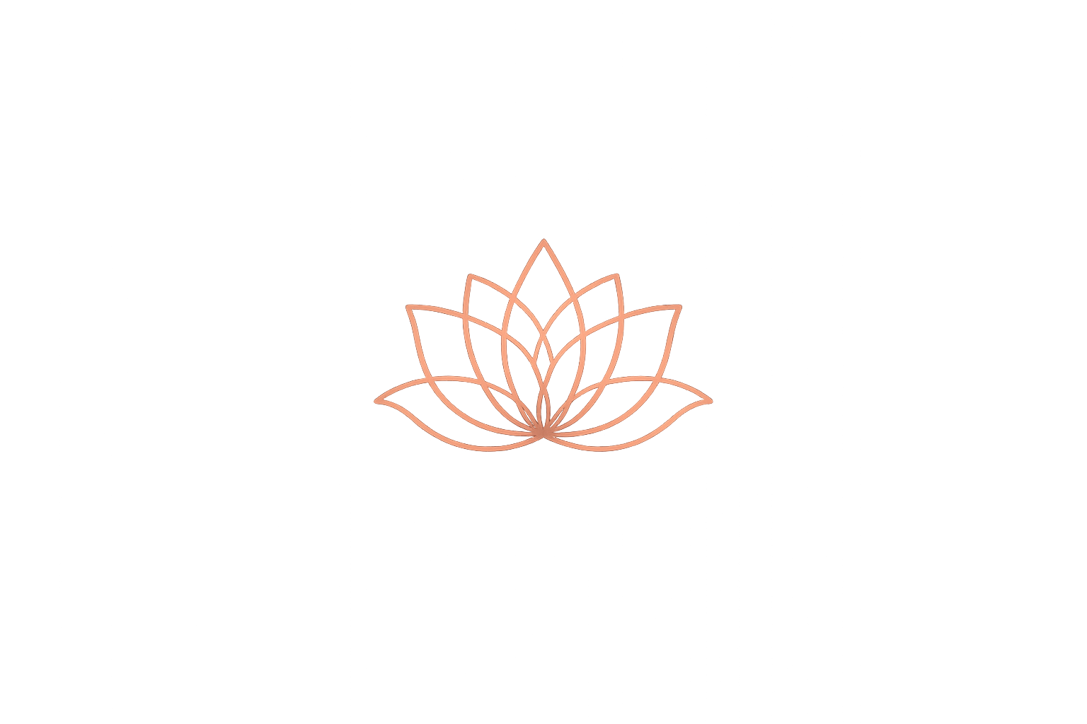 A minimalist, pink geometric flower design on a black background.