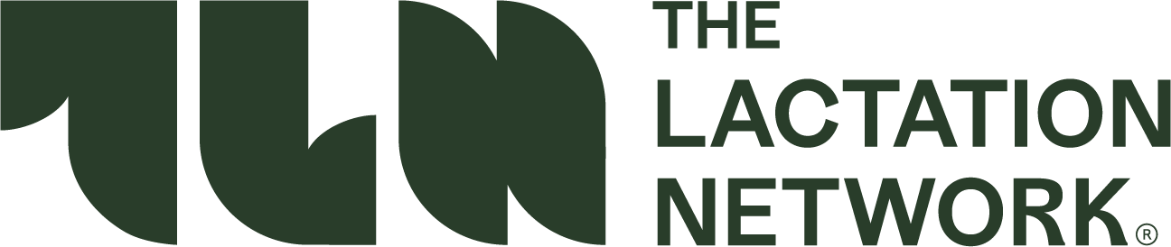 Logo for The Lactation Network in dark green text.