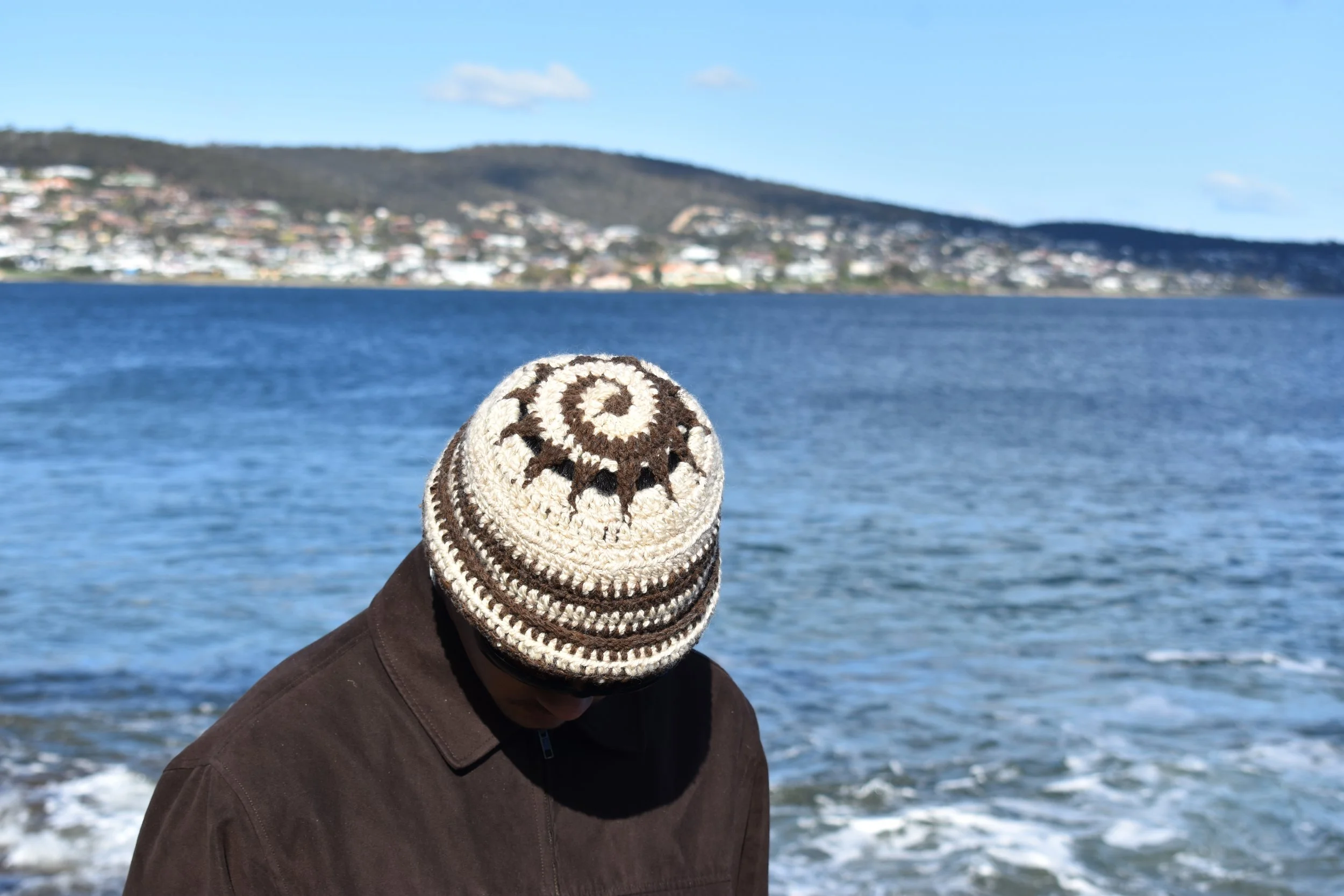 Mocha Spiral Beanie