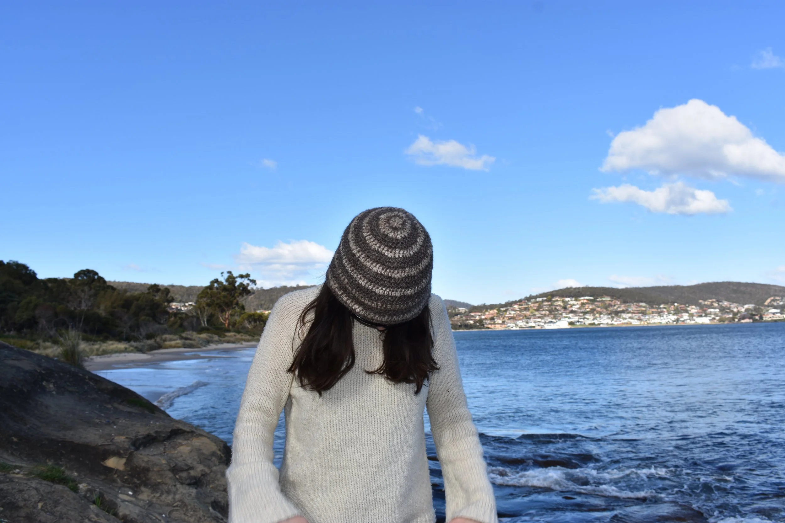 Reversible Sheep Spiral Beanie