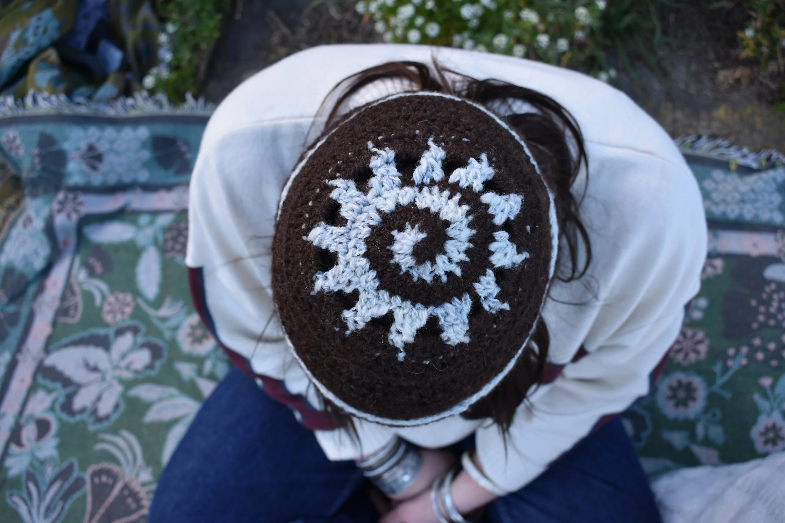 Sea Foam Spiral Beanie
