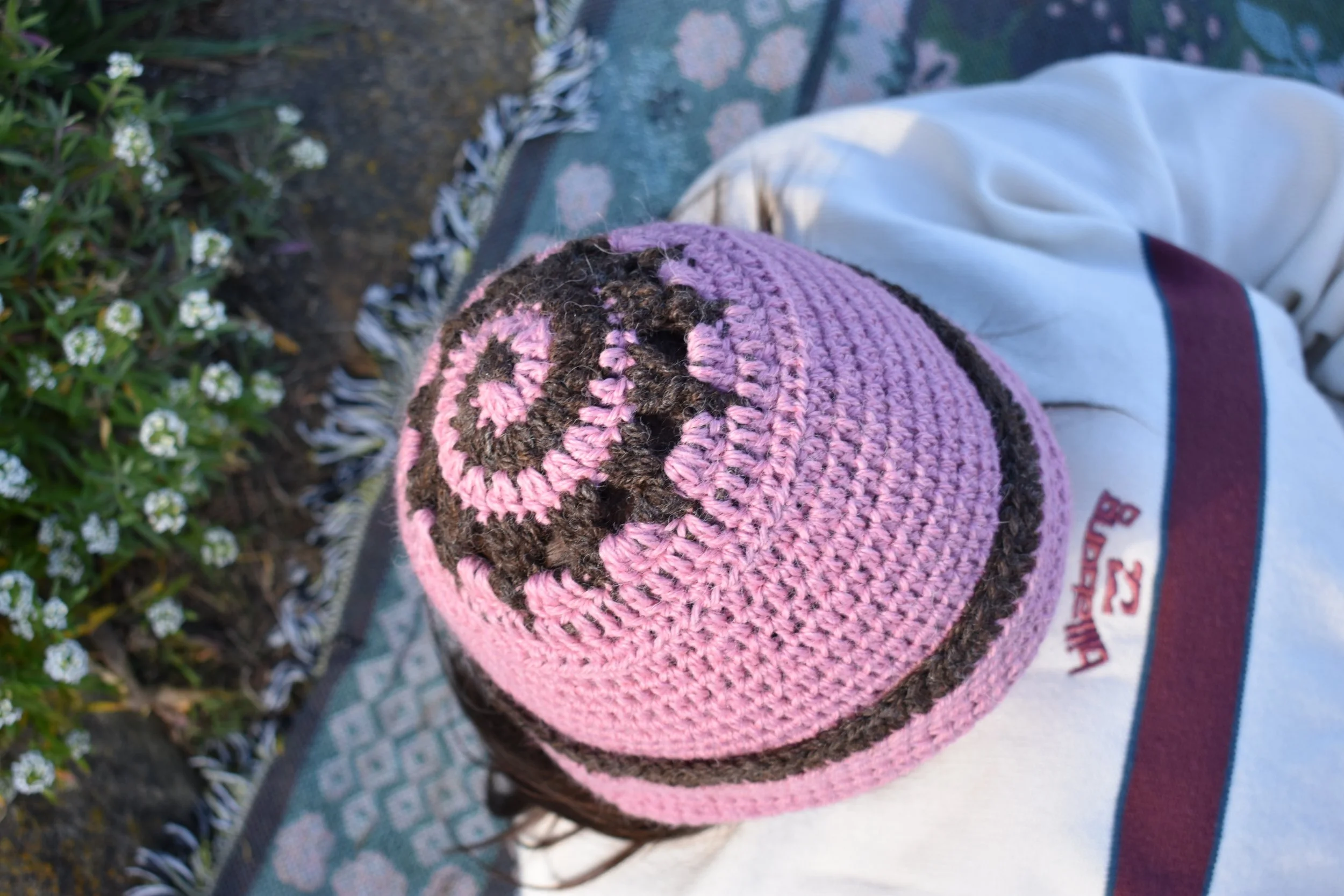 Pink & Brown Spiral Beanie