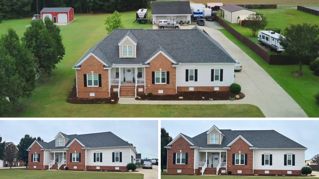 Completed re-roof project in Sims, NC by Kyle McLean Roofing and Repair 
