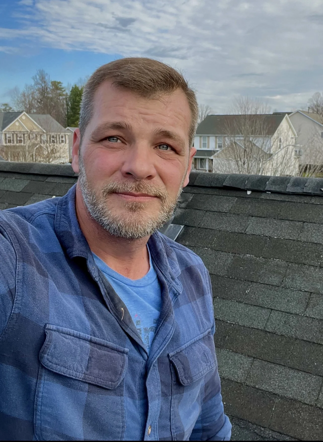 Kyle McLean, owner of Kyle McLean Roofing and Repair, on a residential roofing project in Clayton, Nc.