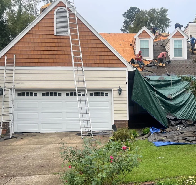 Full Roof Replacement In-Progress on a residential home in Clayton, NC