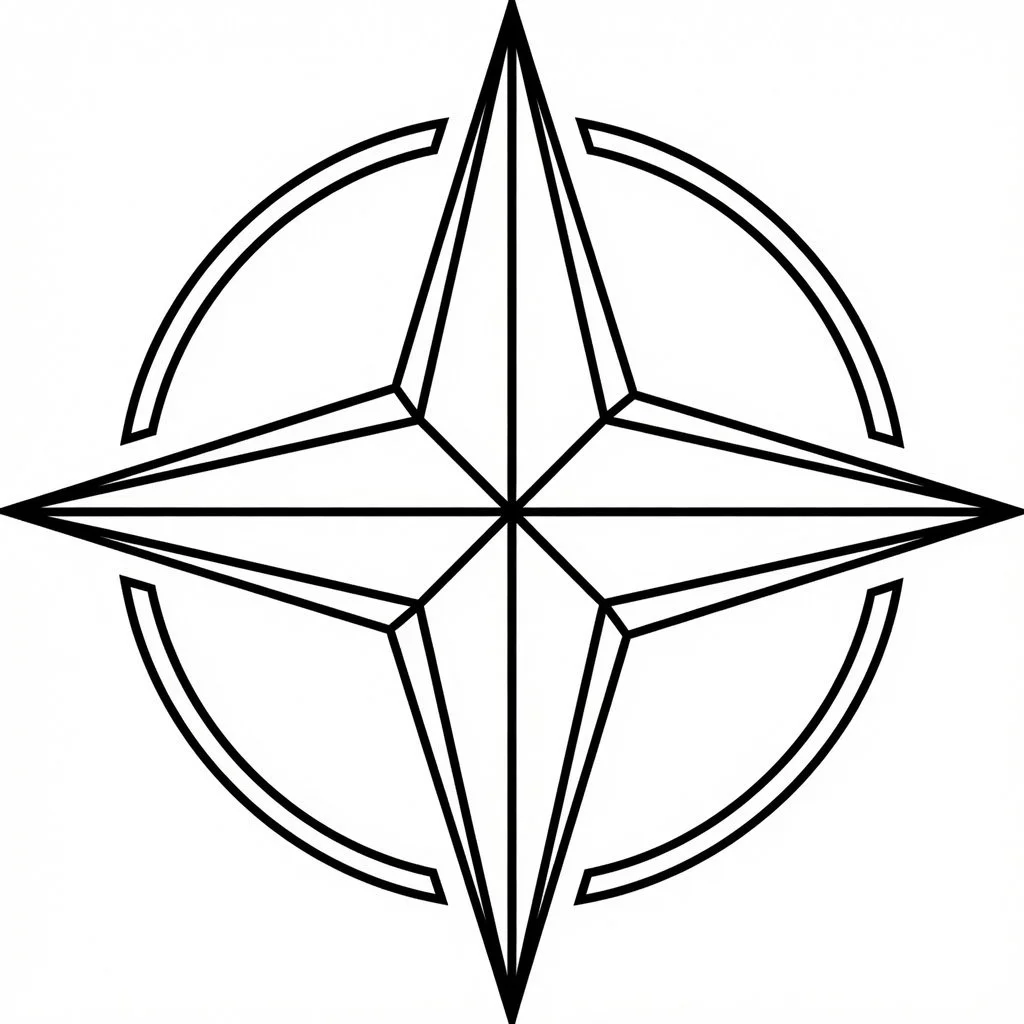 Line drawing of the NATO logo.
