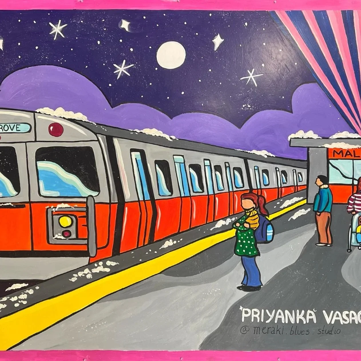 MBTA Train mural
