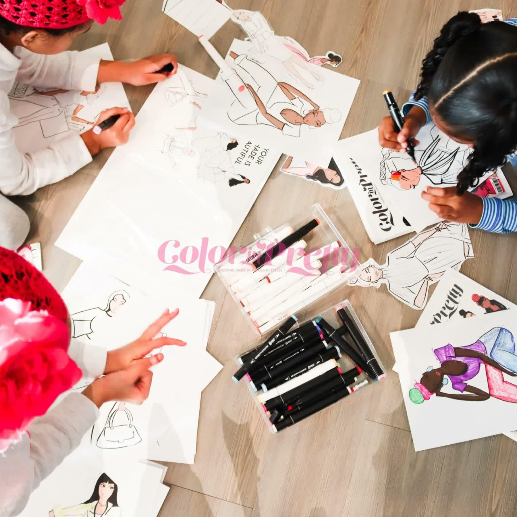 Diverse group coloring Color In Pretty inclusive coloring pages