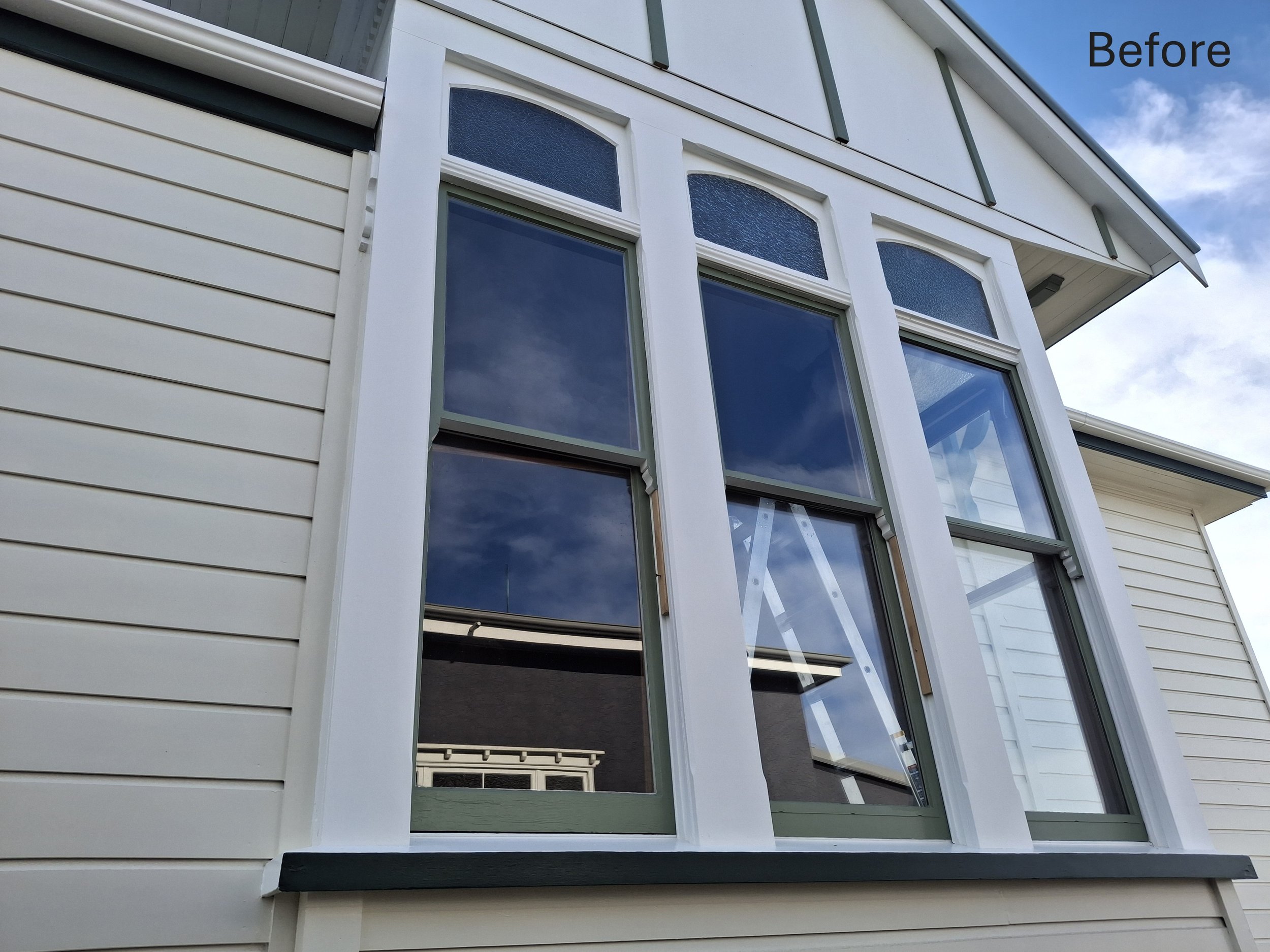 Single glaze house, before picture double glazing. Heritage building