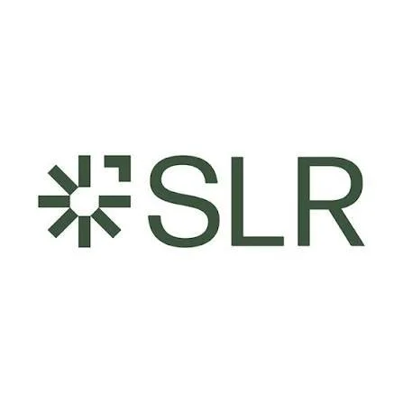 Green SLR logo with a geometric starburst icon
