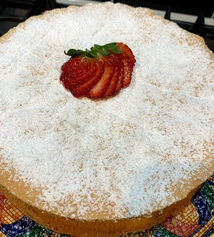 Gluten-Free Vanilla Sponge lightly dusted with Icing Sugar