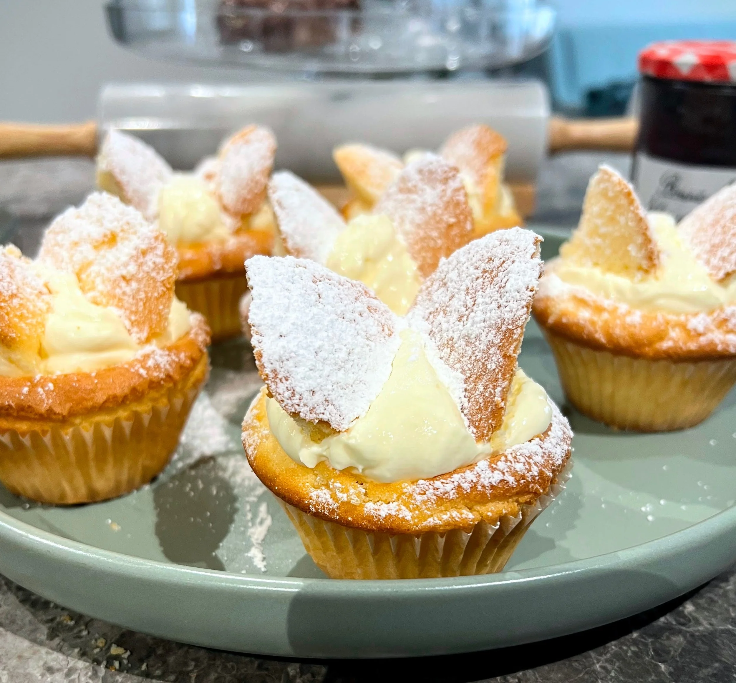 Gluten-Free Butterfly Cupcakes topped with Vanilla Buttercream