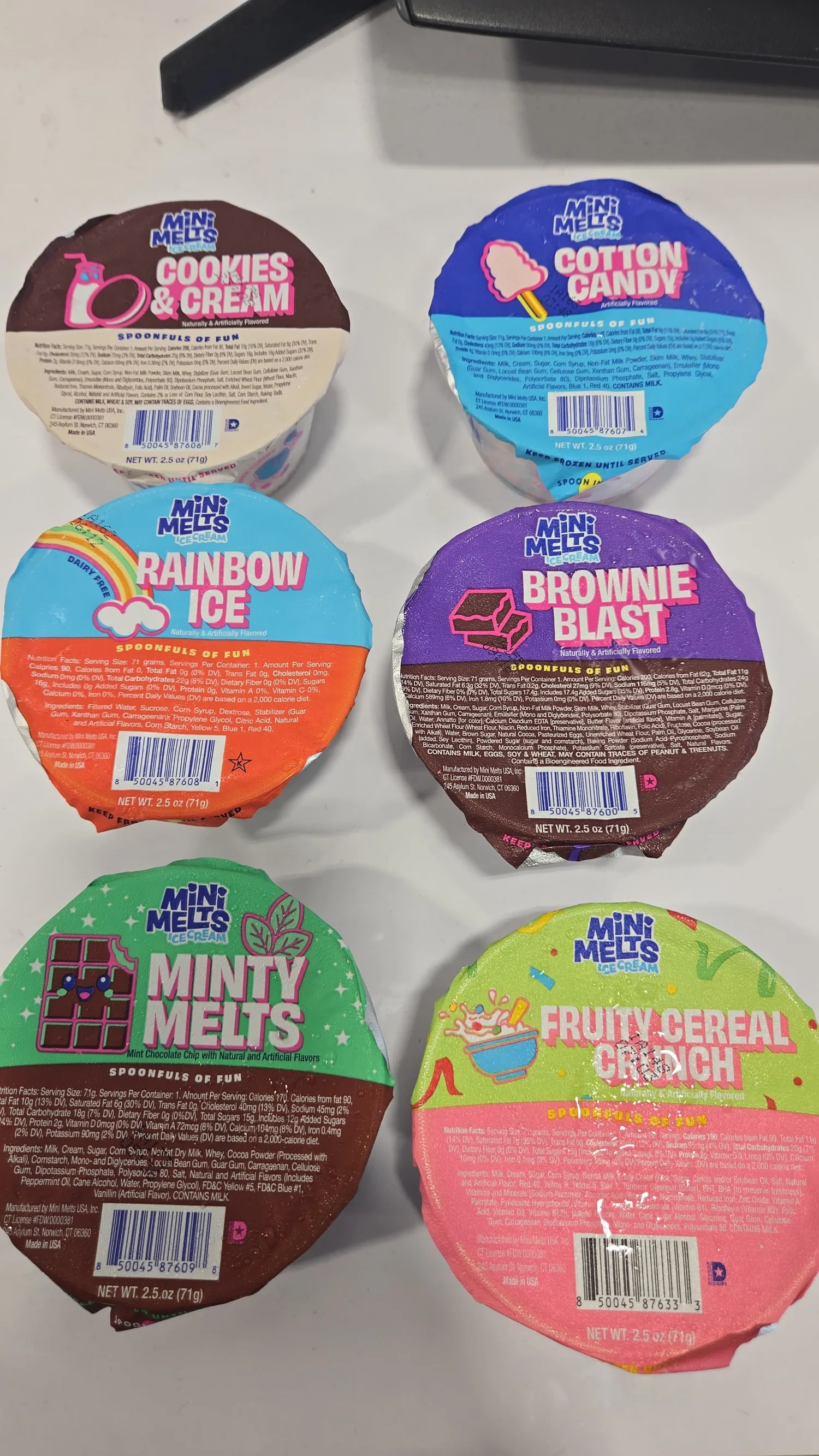 Mini Melts ice cream available at the Octo Ninja front desk