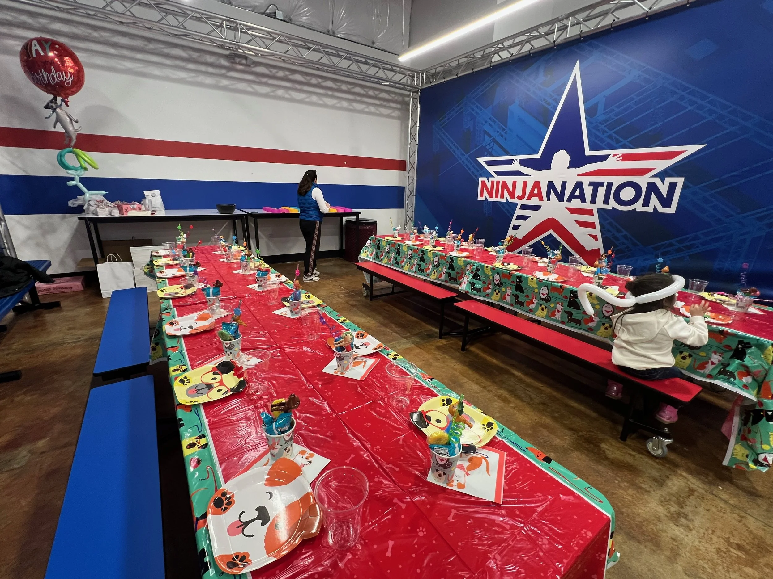 Birthday celebration room set up for an Octo Ninja party in Austin