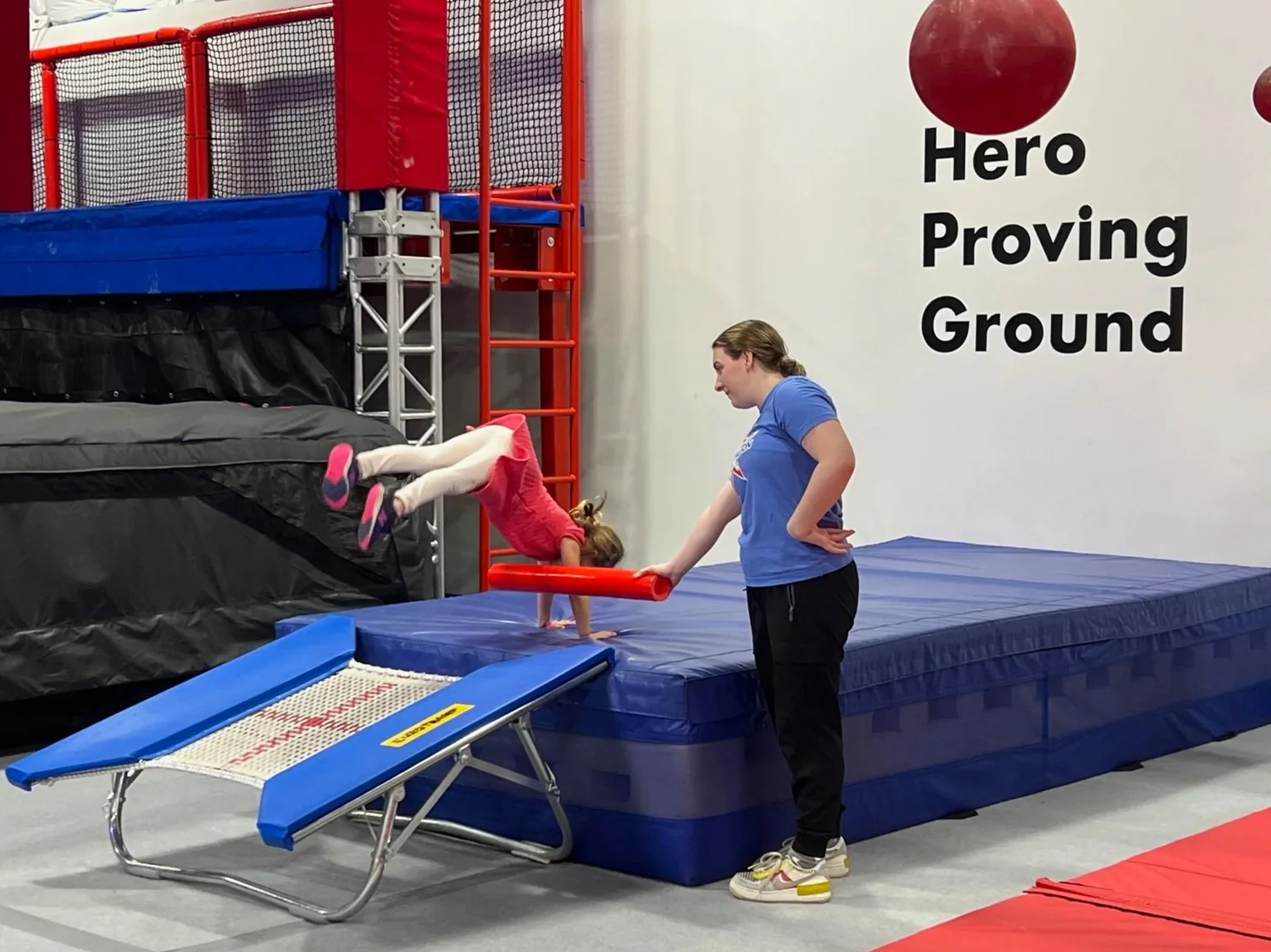 Ninja obstacle action inside Octo Ninja's Austin gym