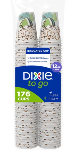 Dixie PerfecTouch Insulated Hot/Cold Paper Cups, Coffee Haze, 12 oz. 176 ct.