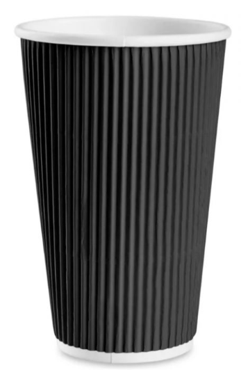 12 oz Black Double Wall Ripple Paper Hot Cups 500 case