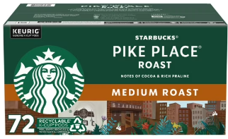 Starbucks Medium Roast K-Cup Coffee Pods, Pike Place, 72 ct.