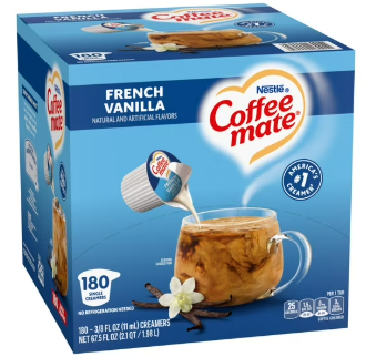 Nestle Coffee-Mate Coffee Creamer Liquid Creamer Singles, French Vanilla, 180 ct.