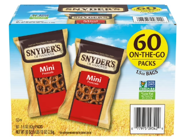 Snyder's Mini Pretzels, 1.5 oz., 60 pk