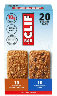 CLIF BAR Plant Based Energy Protein Bars, Variety Pack, 20 pk.