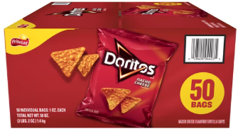 Doritos Nacho Cheese Tortilla Chips, 1 oz., 50 pk.
