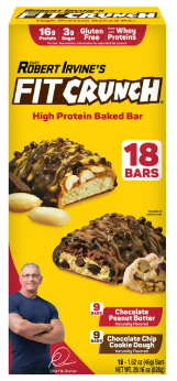 Chef Robert Irvine's FITCRUNCH High Protein Baked Bars, Variety Pack, 1.62 oz. 18 ct.