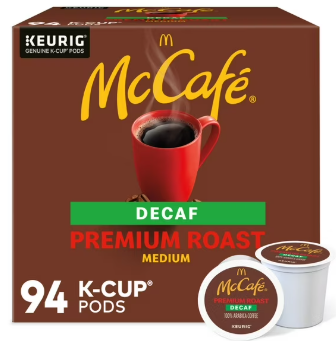 McCafe Decaf Premium Medium Roast K-Cup Coffee Pods, 94 ct.