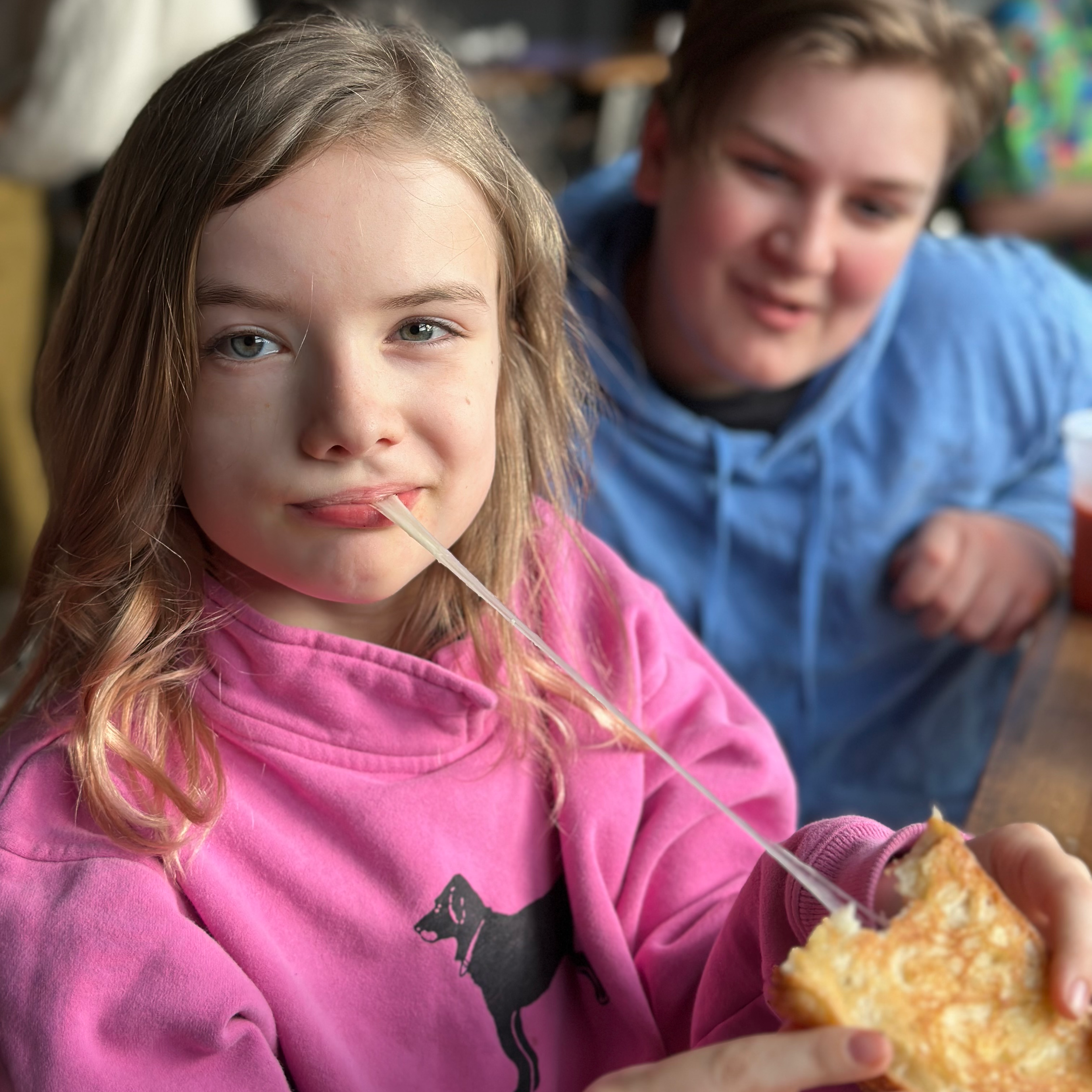 Kids eating grilled cheese at Comfort &amp; Spice