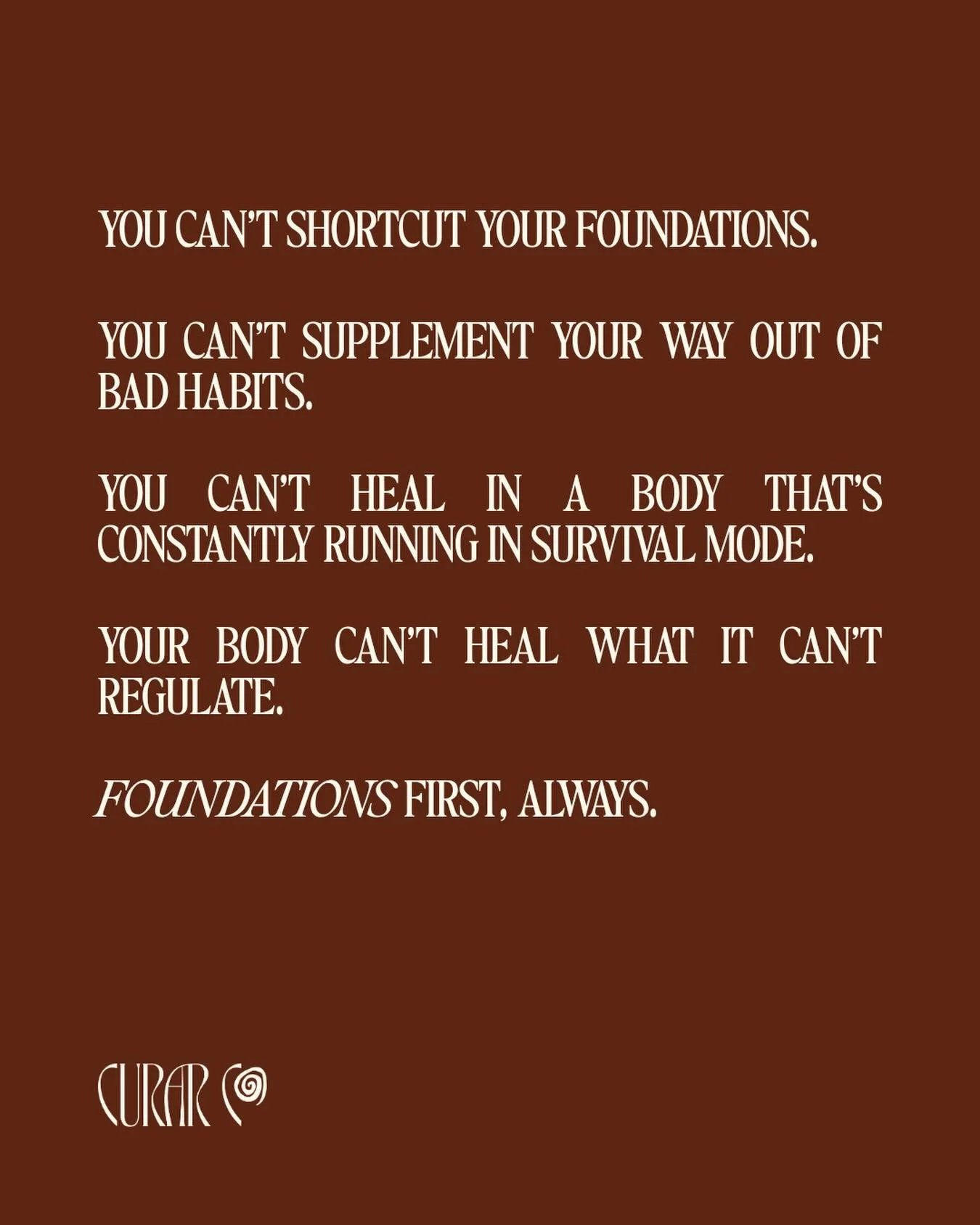 Movement, nutrition, hydration, rest. These aren&rsquo;t trends. This is where you start.

You can&rsquo;t detox a body that&rsquo;s depleted. You can&rsquo;t biohack a body that&rsquo;s running on empty. You can&rsquo;t optimise a body that never fe