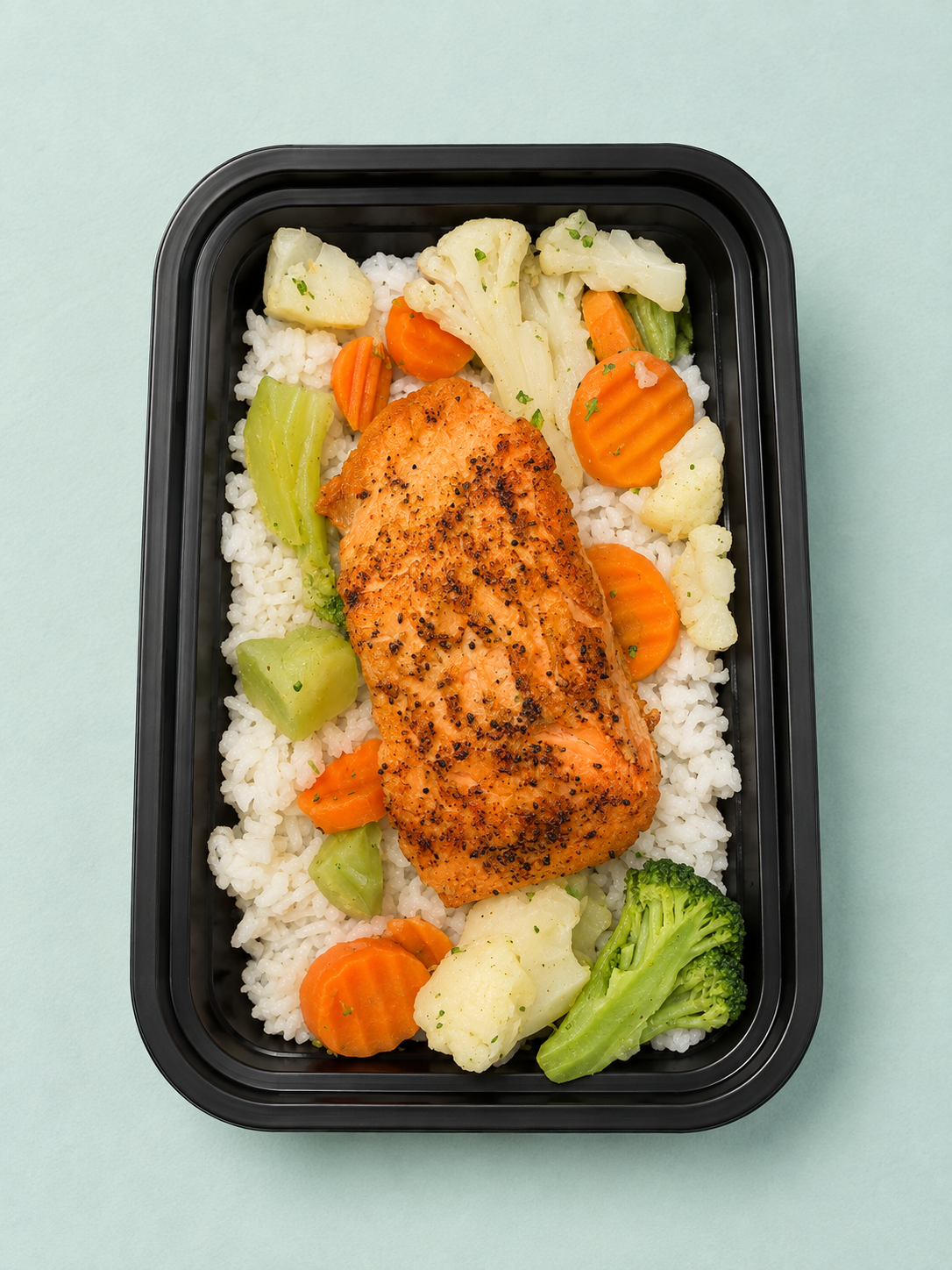 Del Mar's Plan - Lemon Garlic Salmon & Rice