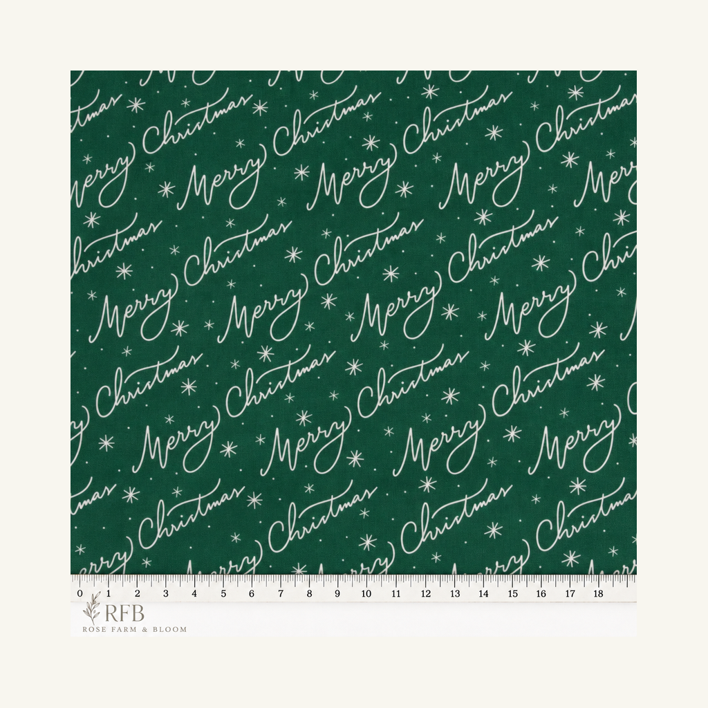 Merry Christmas Cotton Fabric - fabric motif scale reference