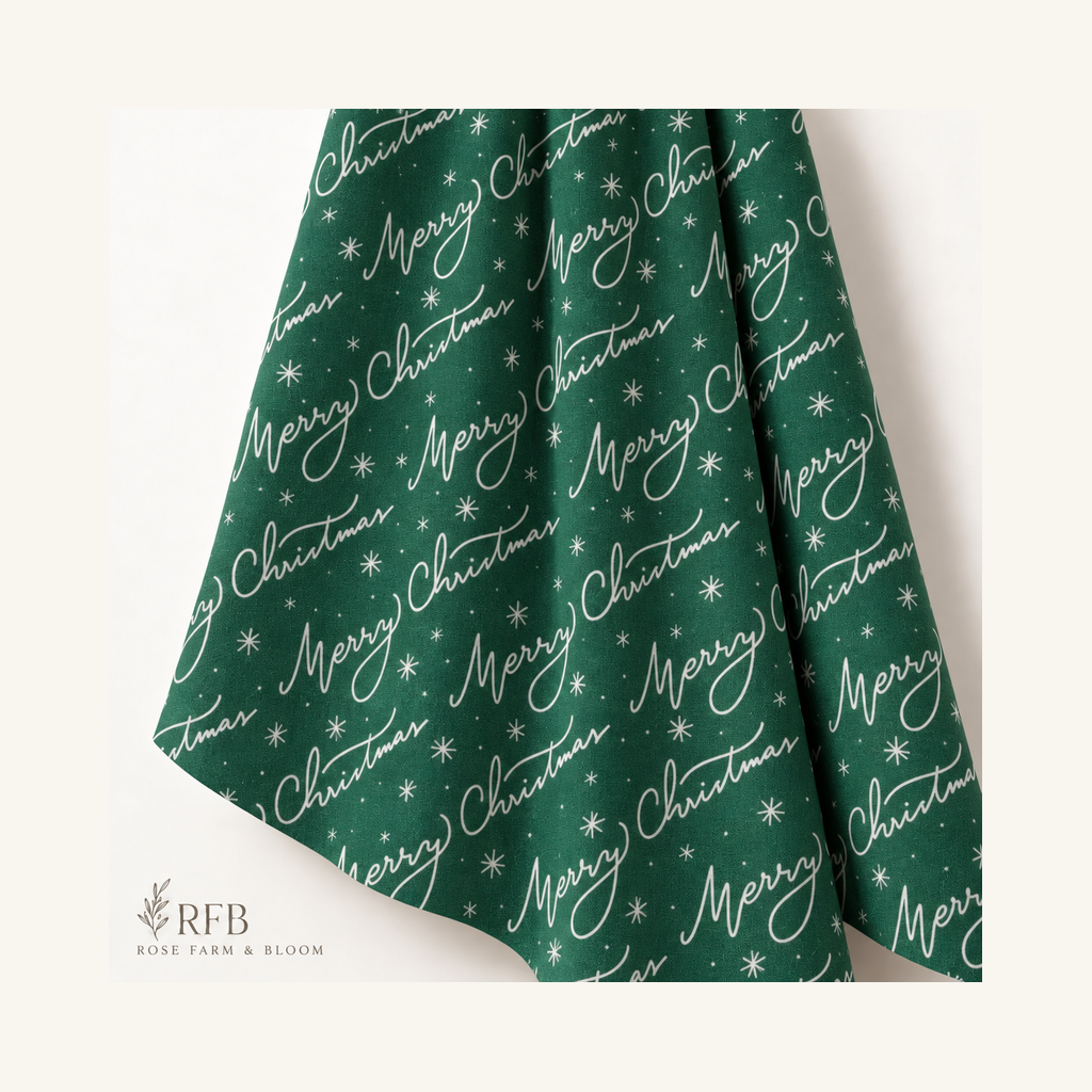 Merry Christmas Cotton Fabric - folded fabric