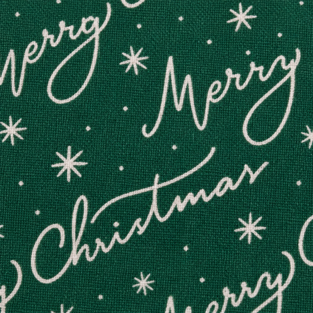 Merry Christmas Cotton Fabric - fabric print and texture close-up