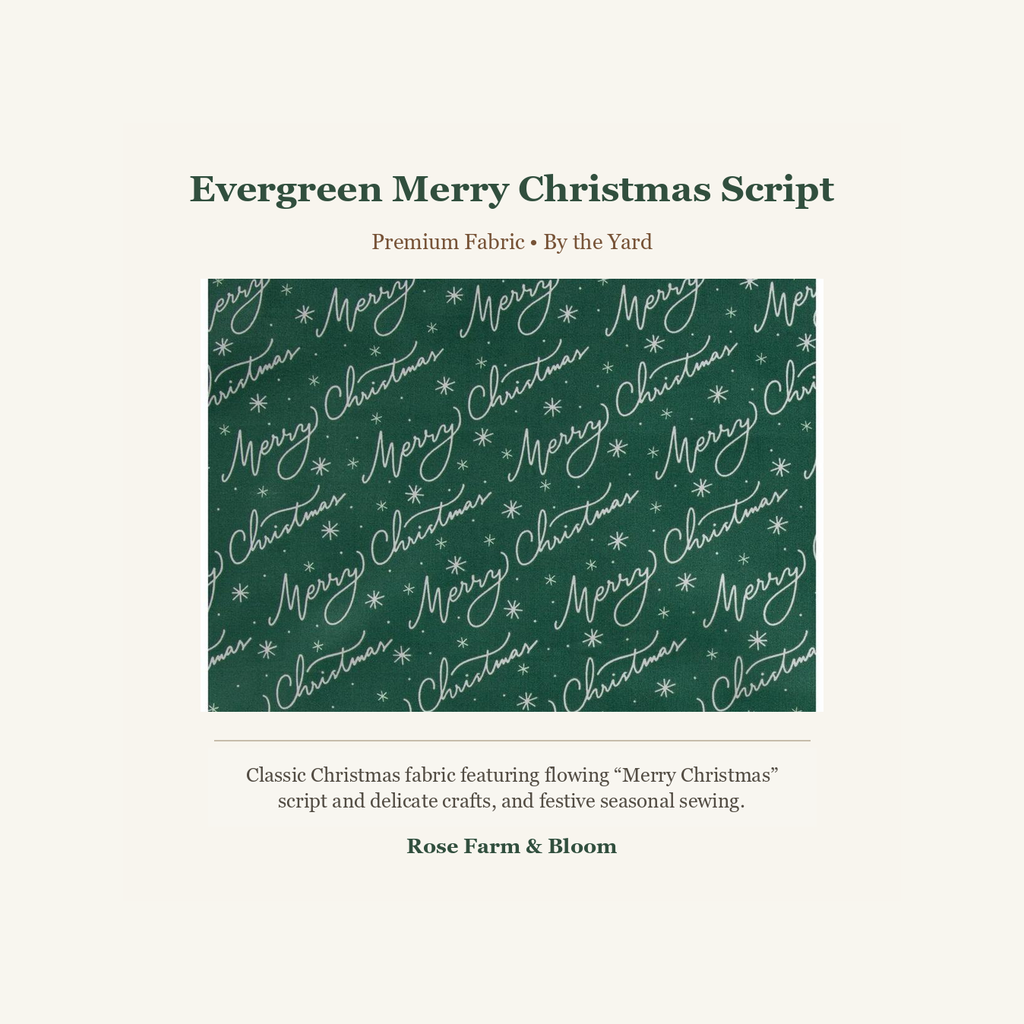 Merry Christmas Cotton Fabric - fabric product image