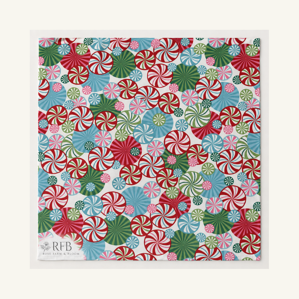 Peppermint Swirls Apparel Fabric - fabric shown for sale by the yard