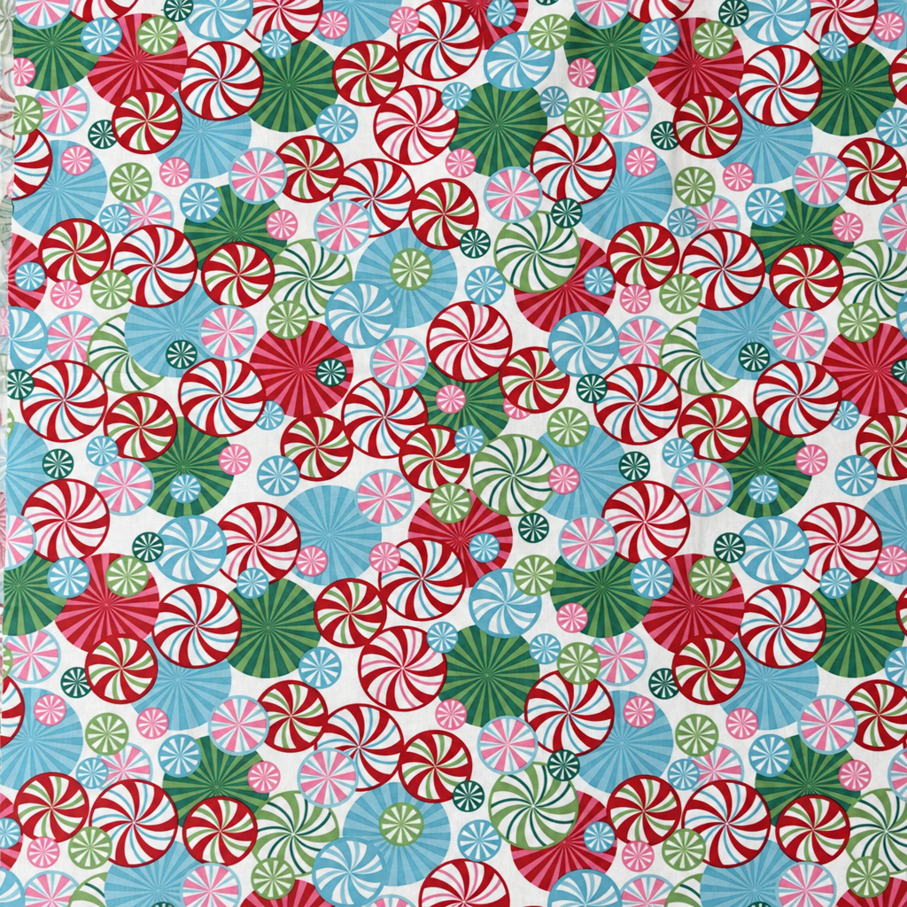 Peppermint Swirls Apparel Fabric - full fabric pattern repeat