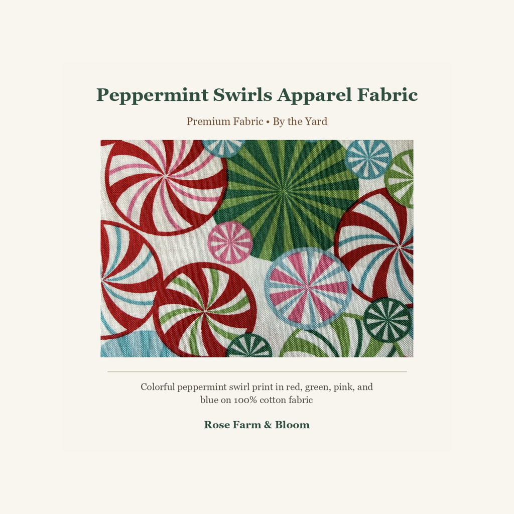 Peppermint Swirls Apparel Fabric - fabric product image