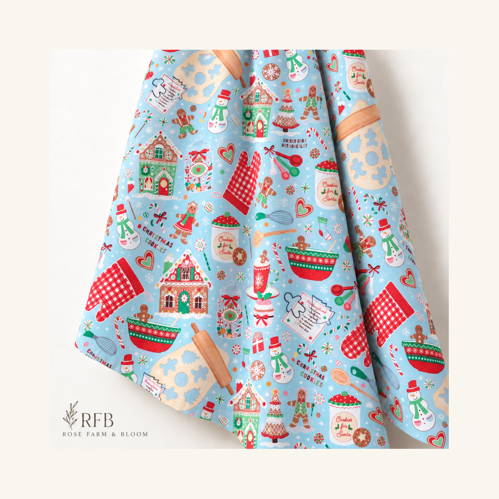 Holiday Baking Cotton Fabric - folded fabric