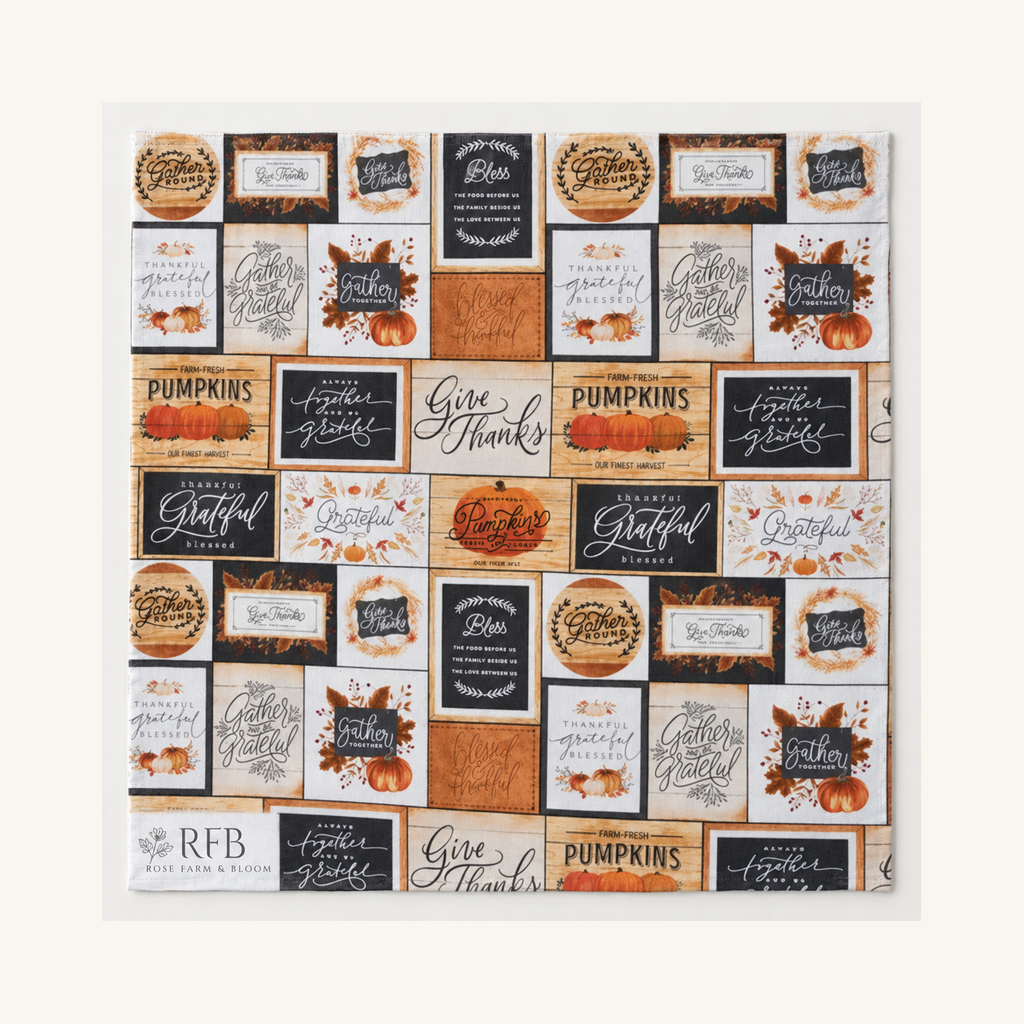Be Grateful Cotton Fabric - fabric shown for sale by the yard