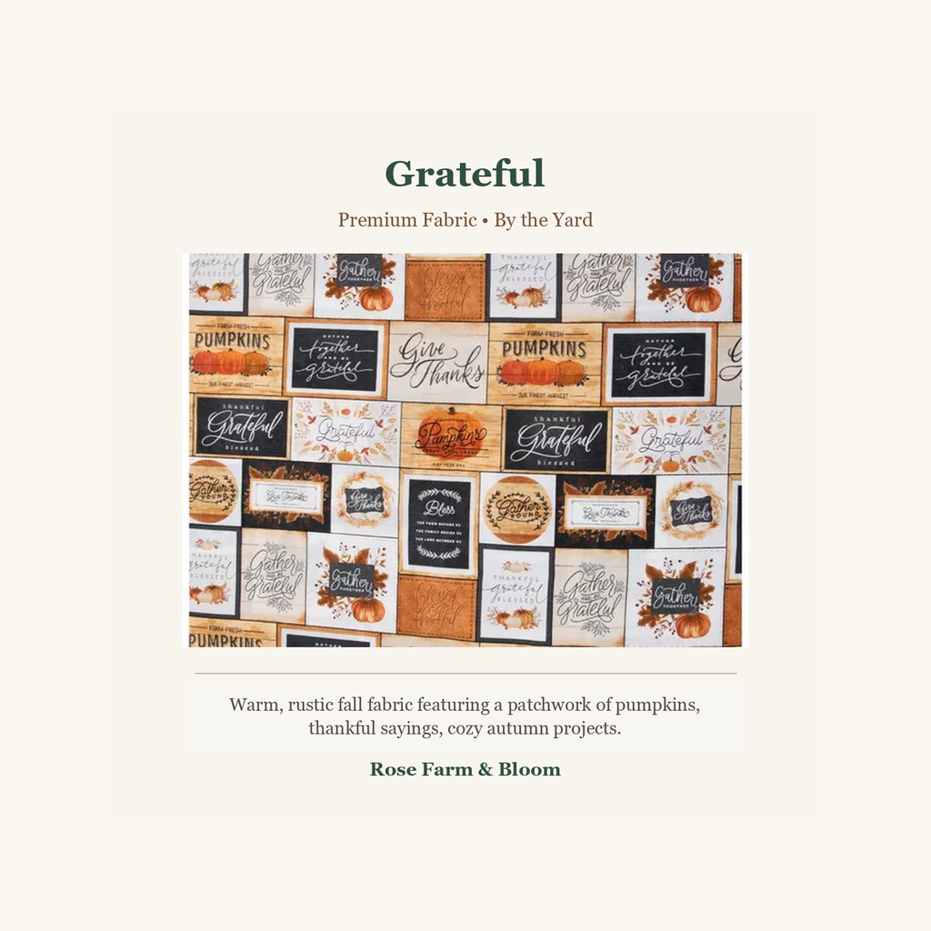 Be Grateful Cotton Fabric - fabric product image