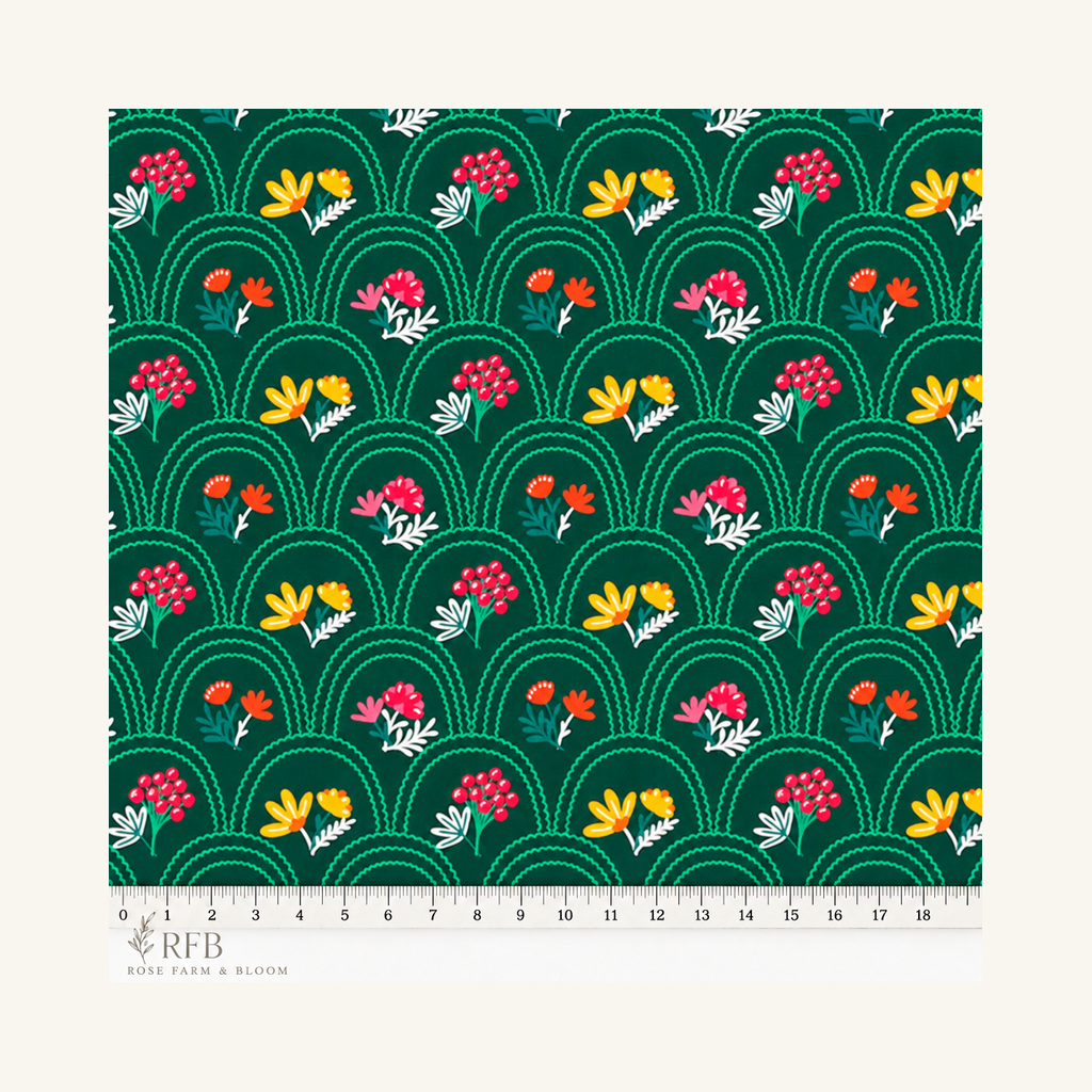 Fabric Editions Spring Garden Cotton Fabric - fabric motif scale reference