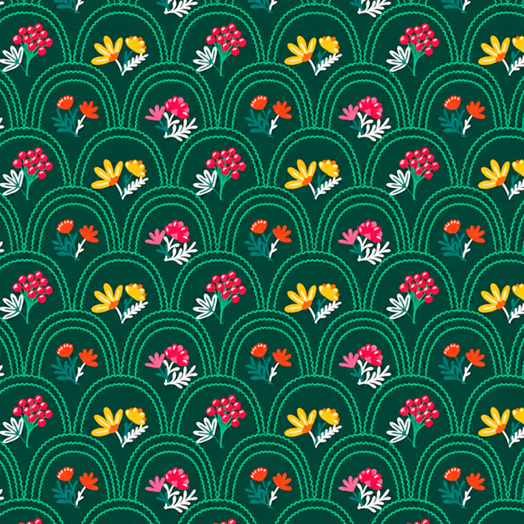 Fabric Editions Spring Garden Cotton Fabric - full fabric pattern repeat