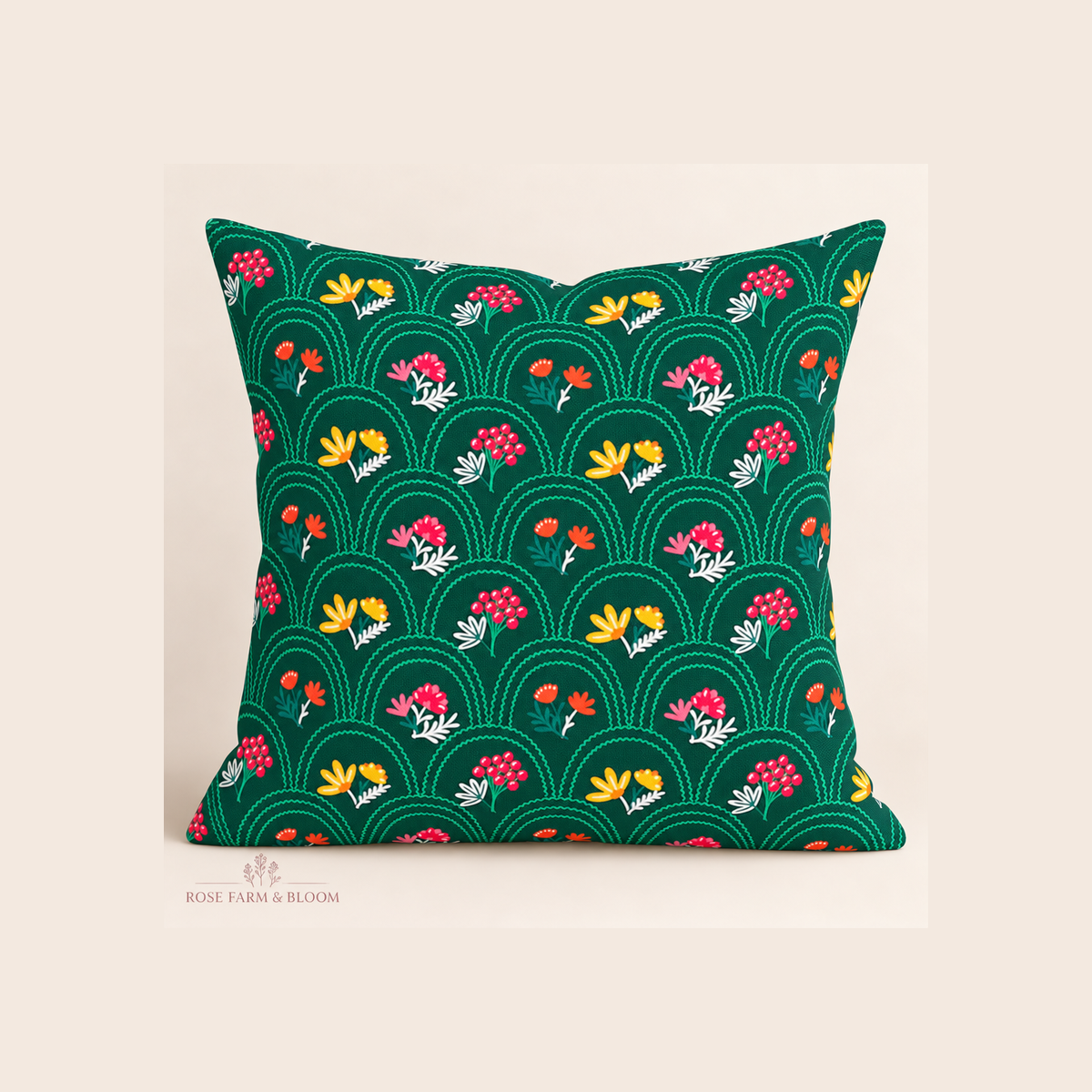 Fabric Editions Spring Garden Cotton Fabric - example pillow cover made with this fabric