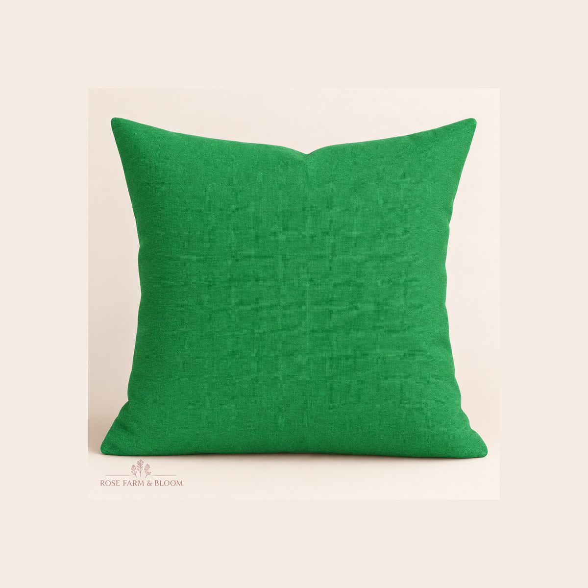 Springs Creative Emerald Solid Cotton Fabric - example pillow cover made with this fabric