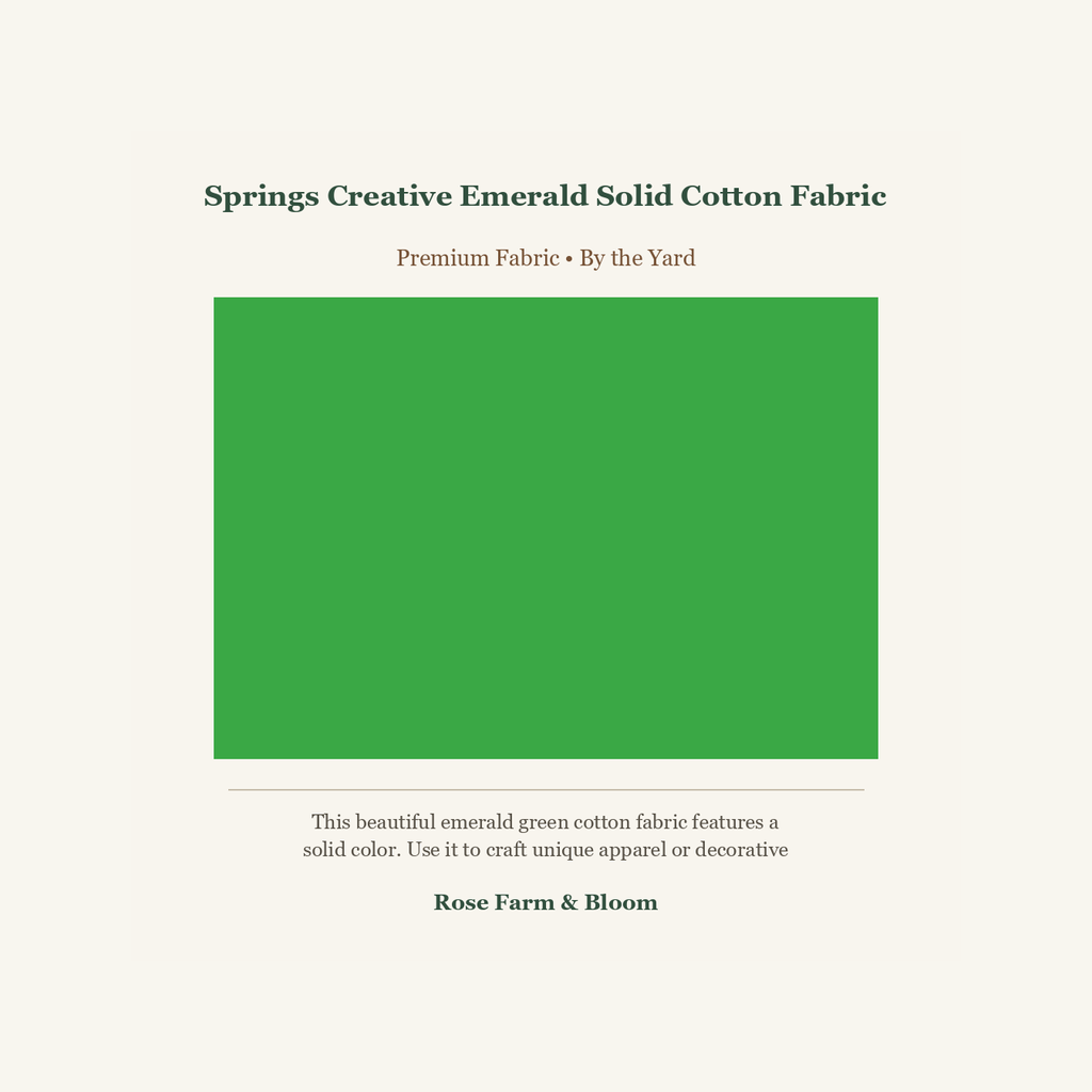 Springs Creative Emerald Solid Cotton Fabric - fabric product image