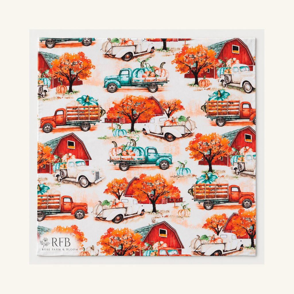 Vintage Trucks Harvest Apparel Fabric - fabric shown for sale by the yard