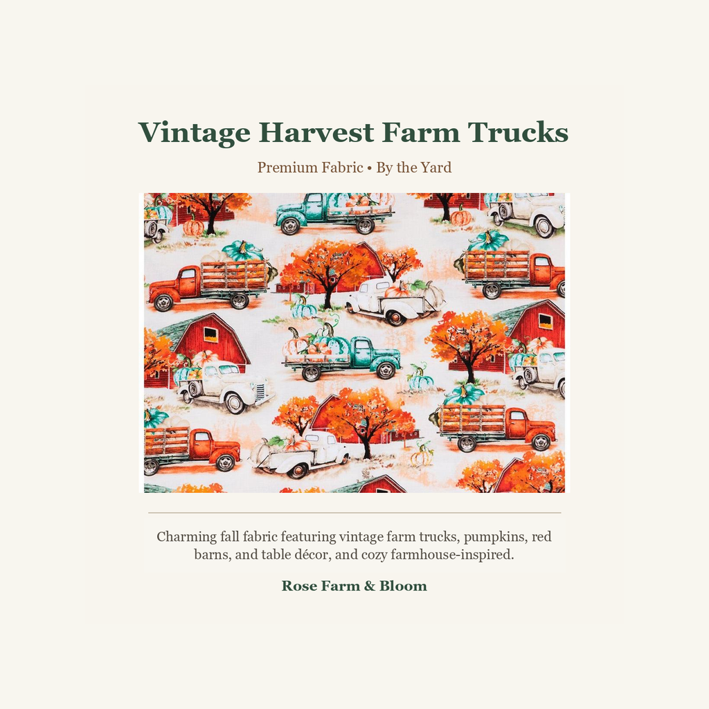 Vintage Trucks Harvest Apparel Fabric - fabric product image