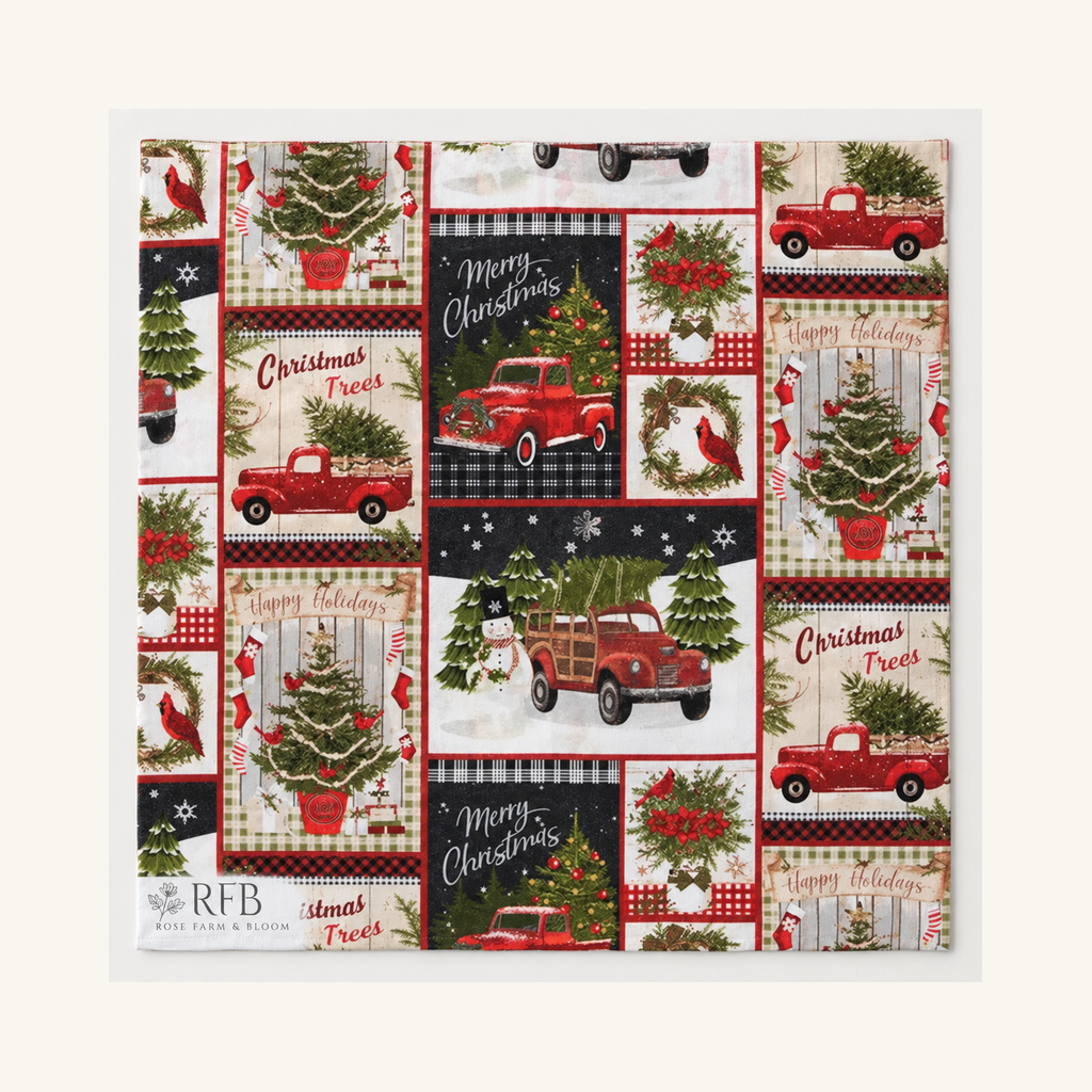 Nostalgic Holiday Collage Cotton Fabric - fabric shown for sale by the yard