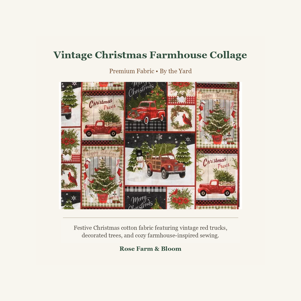 Nostalgic Holiday Collage Cotton Fabric - fabric product image